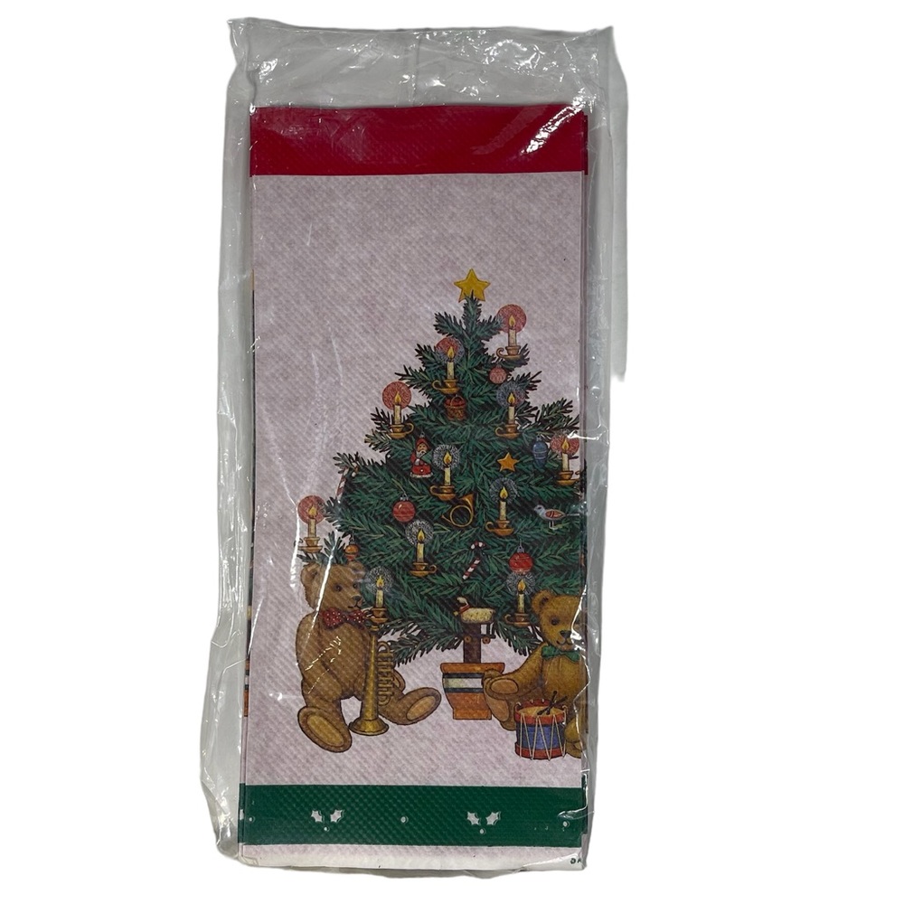 Vintage paper tablecloth Christmas American Greetings Forget me Not 54 x 96 USA